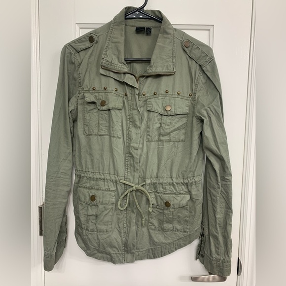 Y2K Grunge Army Green Shacket by Seventeen Whimsigoth 90’s - Picture 1 of 10